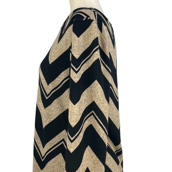 Tacera CHEVRON 3/4 SLEEVES KEYHOLE ROUND NECK SHIFT KNIT DRESS MULTI MEDIUM NWT - Picture 6 of 16